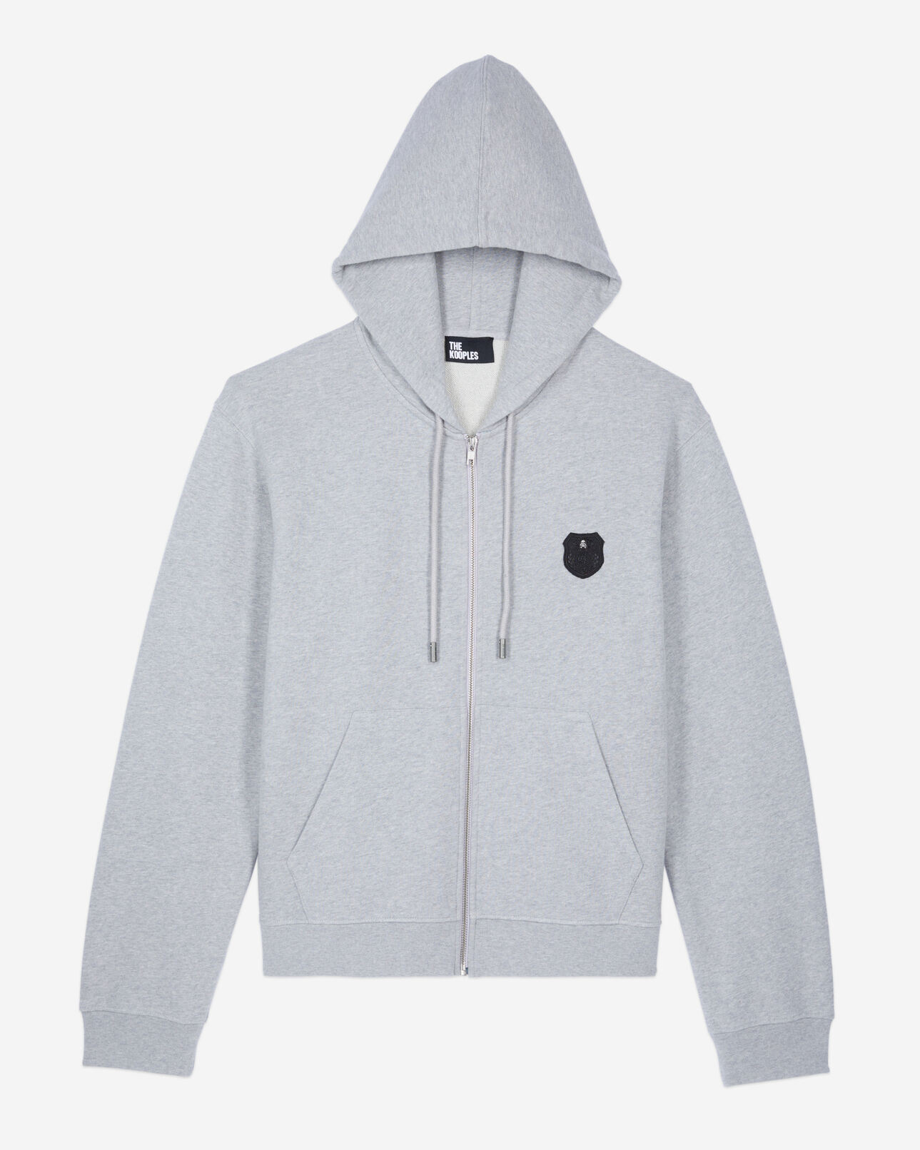 The Kooples MEN GREY MELANGE grey blazon hoodie