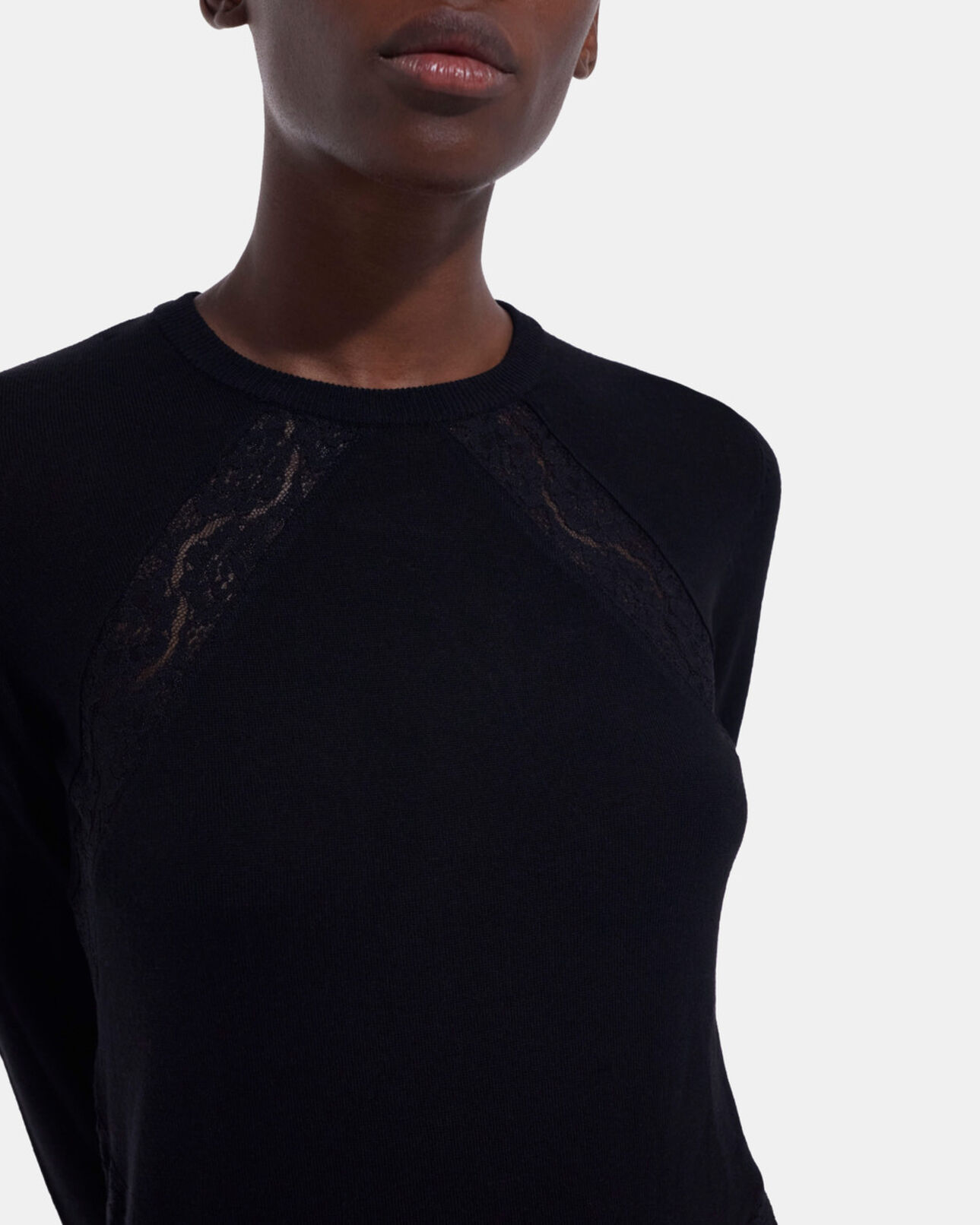 The Kooples WOMEN BLACK black wool sweater