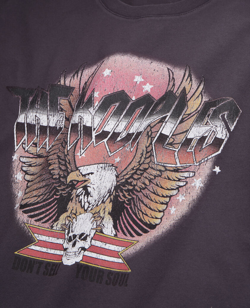 The Kooples MEN CARBONE carbon grey t-shirt with rock eagle serigraphy