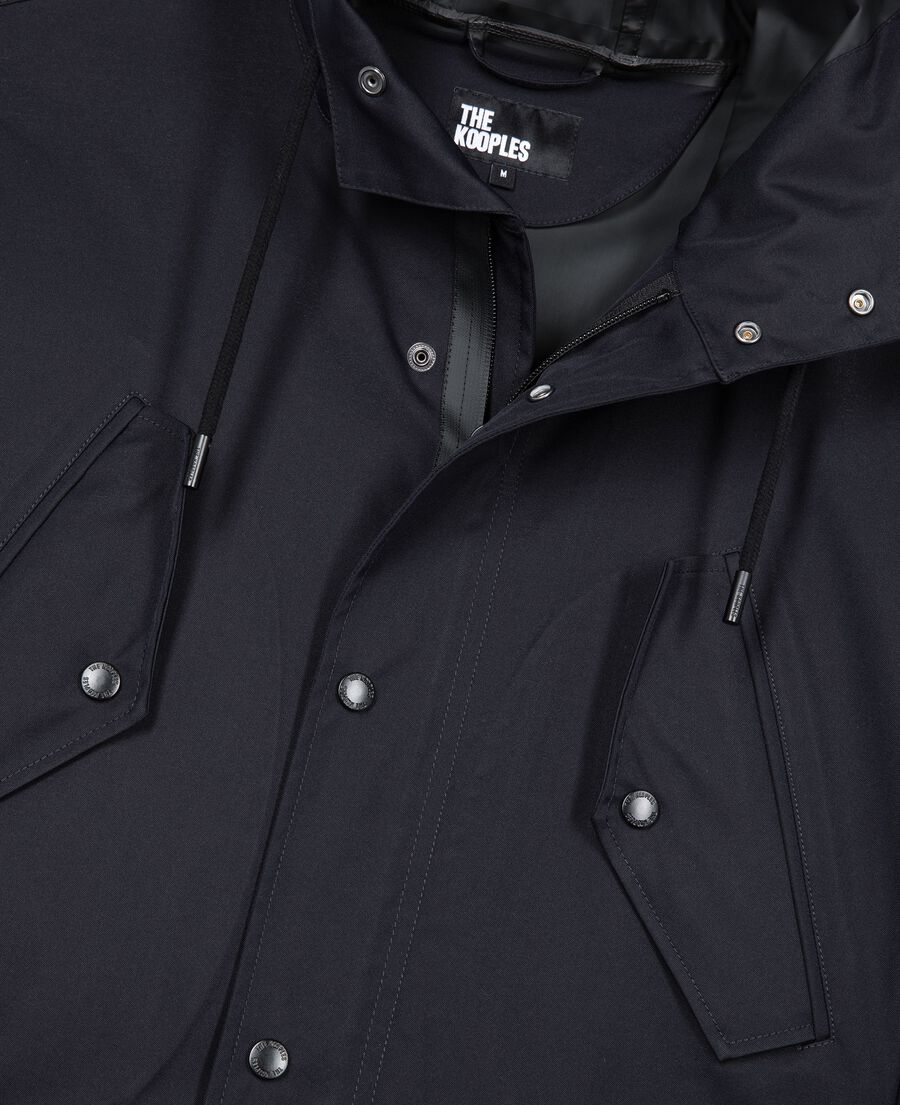 The Kooples H NAVY navy blue hooded water-repellent parka