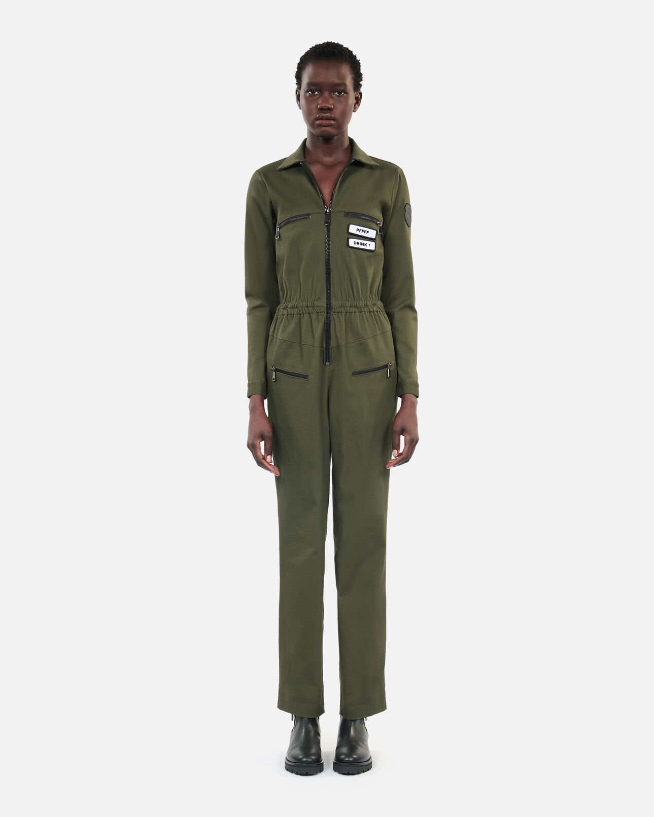The Kooples FEMME KAKI combinaison the kooples x carolina ritzler kaki en coton