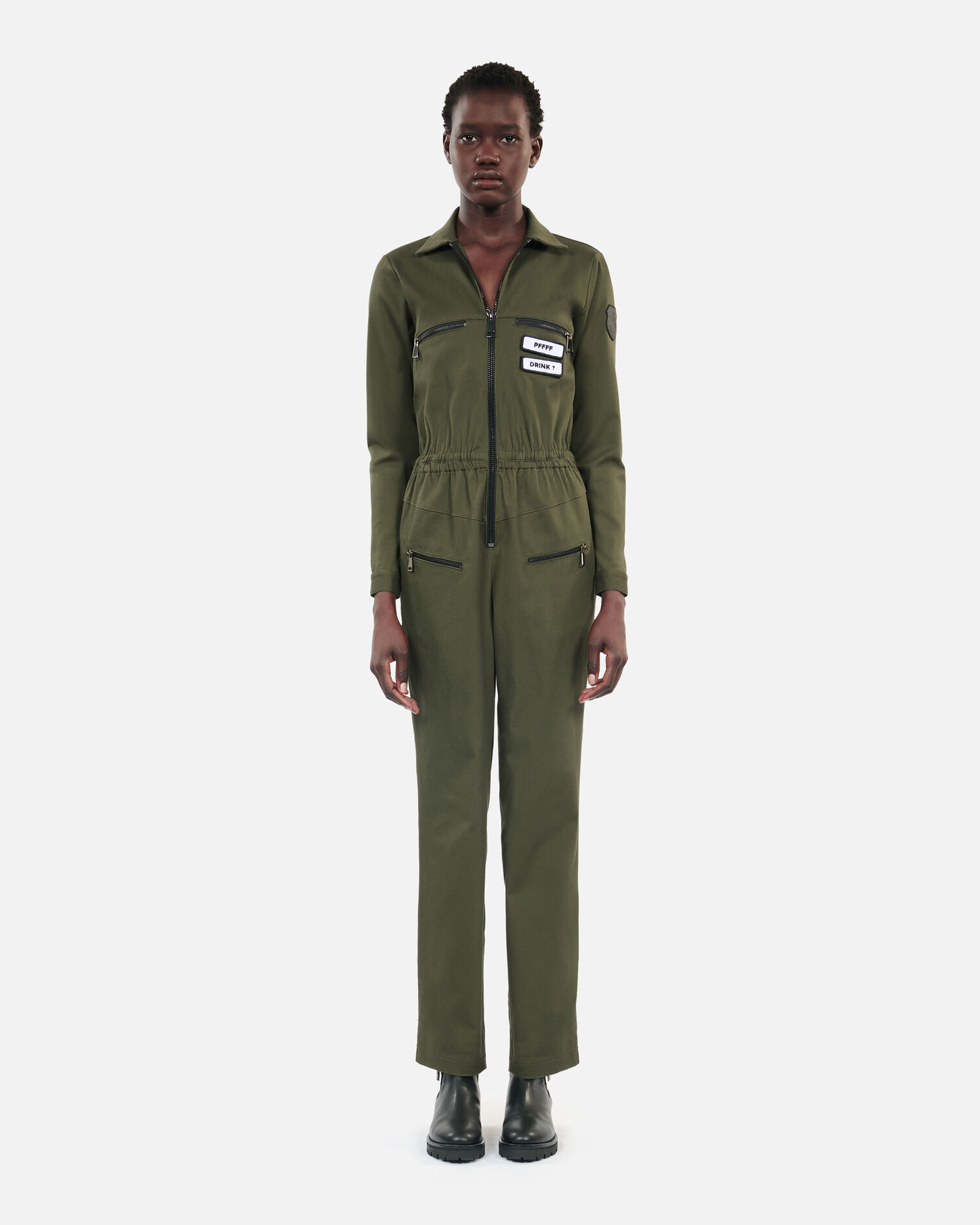Combinaison The Kooples x Carolina Ritzler kaki en coton, KAKI, hi-res image number null