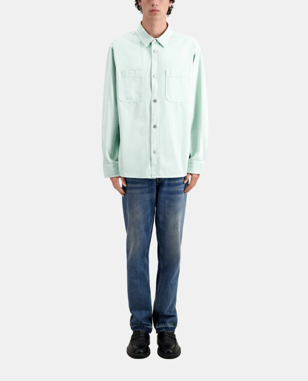 green denim overshirt