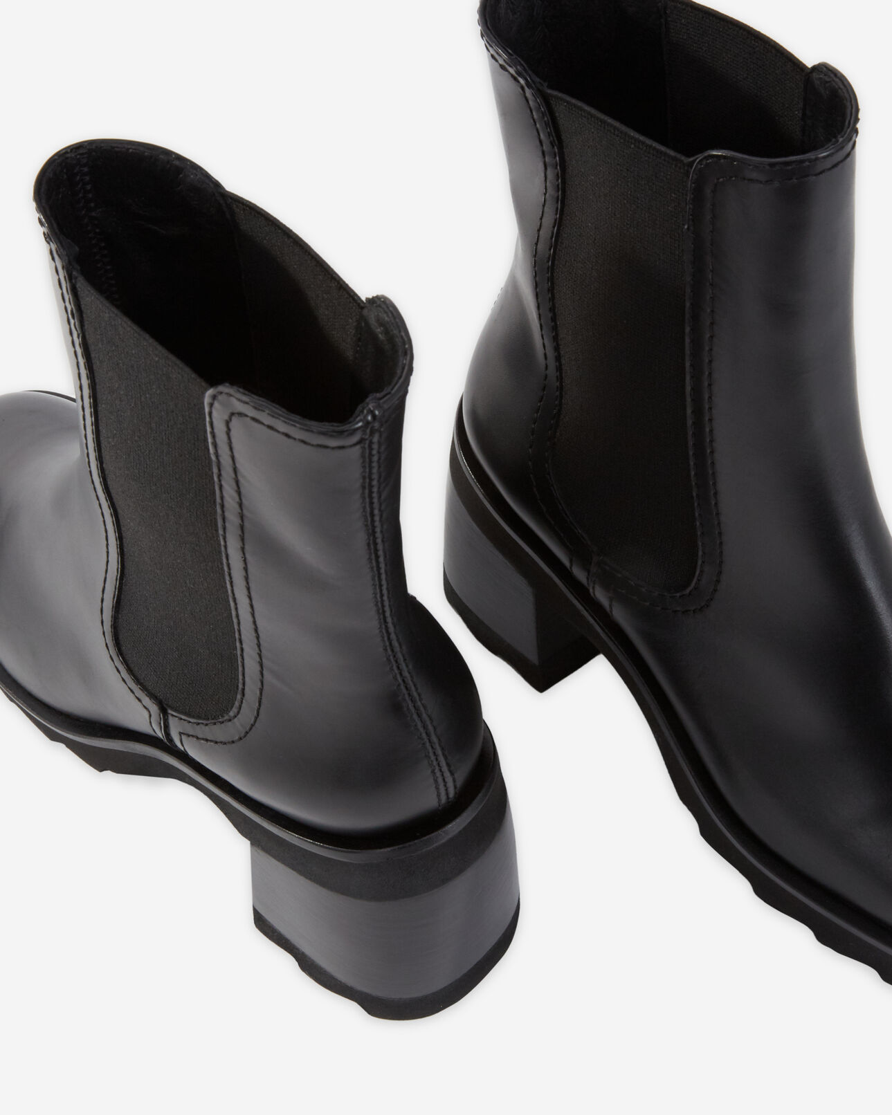 The Kooples FEMME BLACK boots à talons en cuir noir