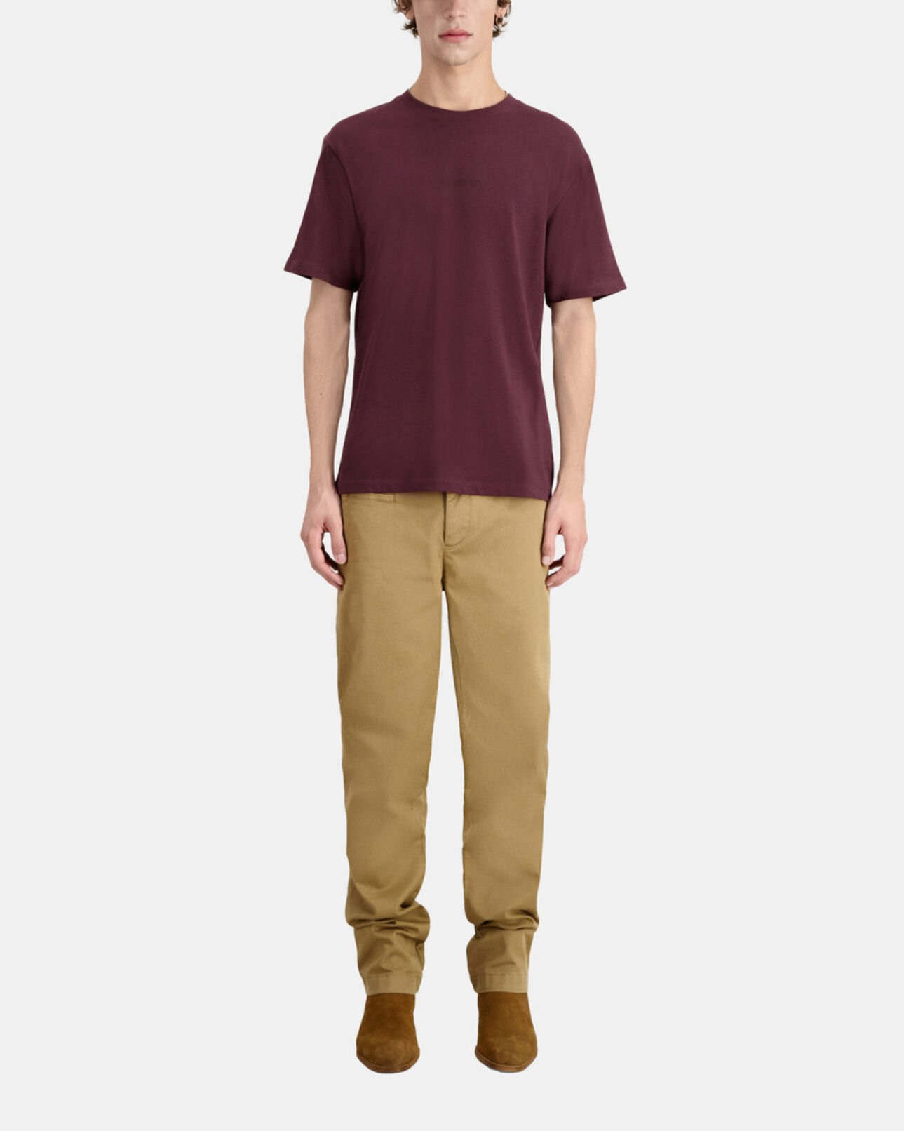 The Kooples HOMME BORDEAUX t-shirt homme bordeaux avec logo