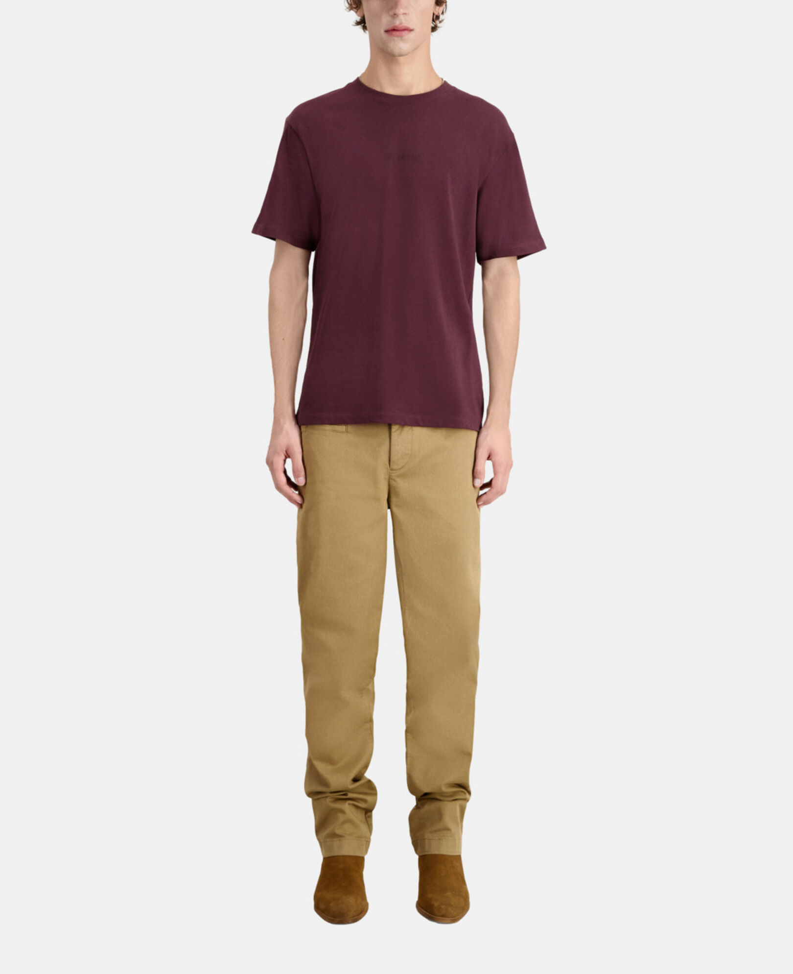 The Kooples HERREN BORDEAUX bordeauxrotes t-shirt herren mit logo