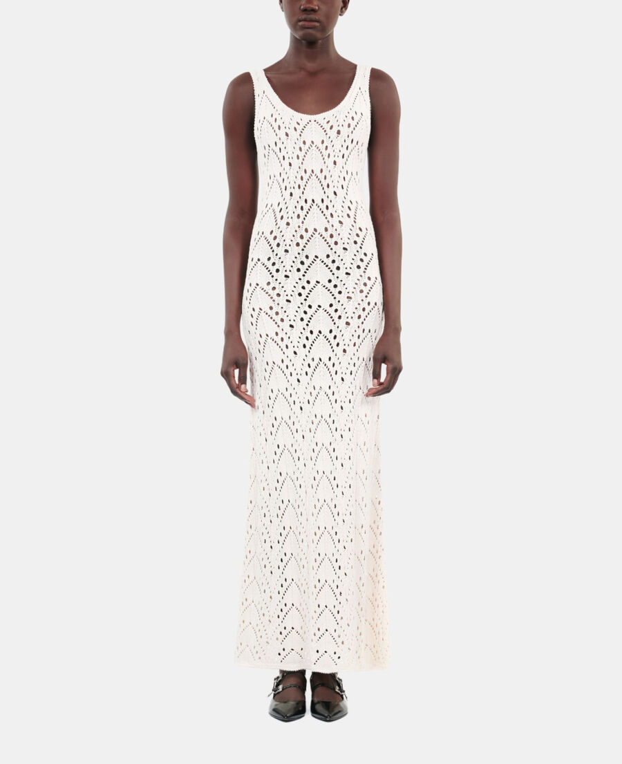 The Kooples DAMEN ECRU langes, ecrufarbenes strickkleid