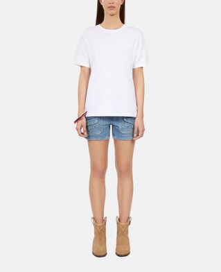 The Kooples DAMEN WHITE weißes t-shirt mit strassbesatz für damen