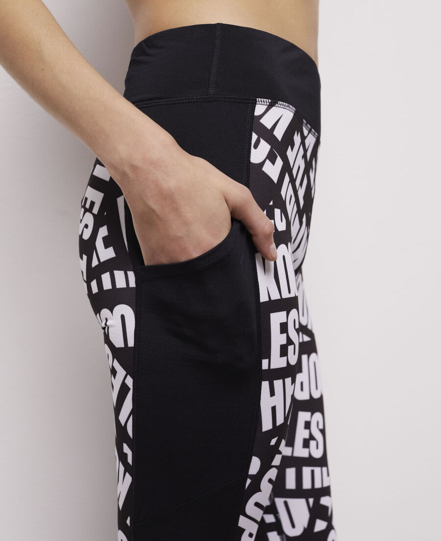 The Kooples FEMME BLACK / WHITE legging tape logo