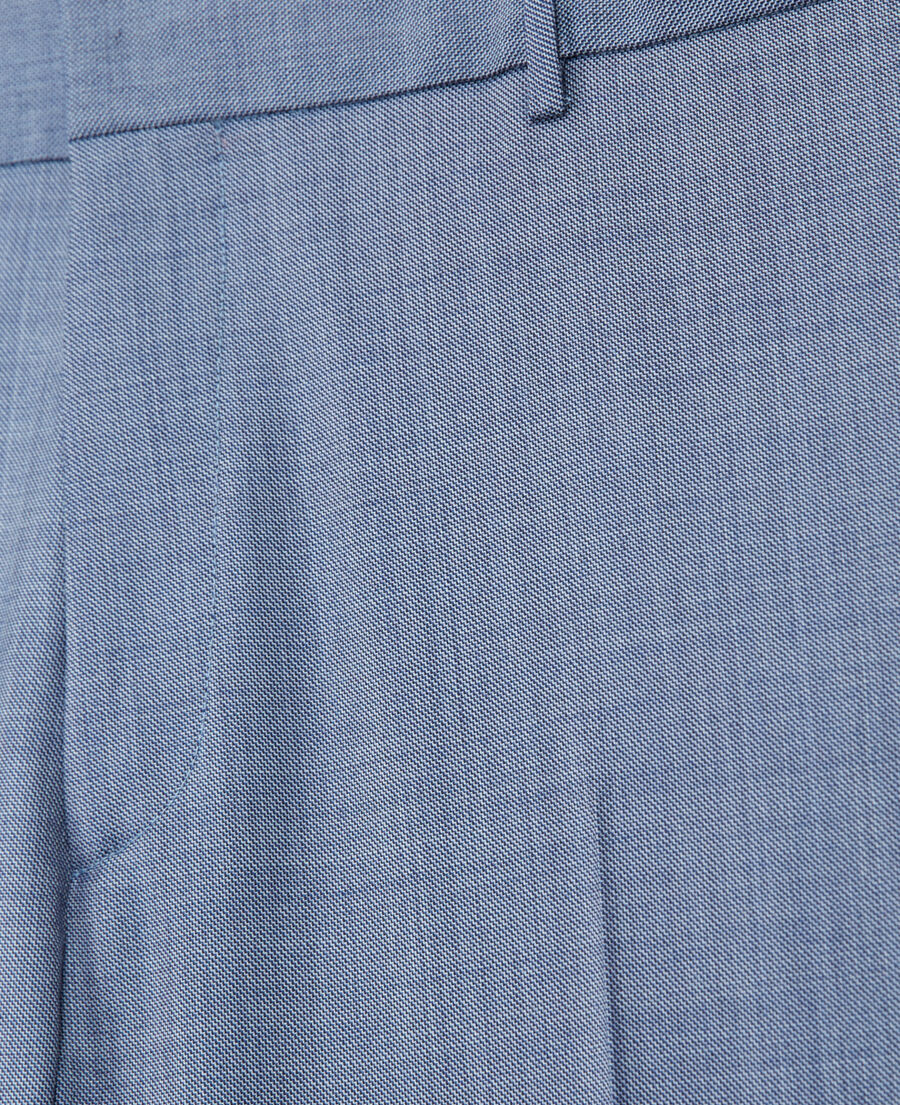 pantalón traje lana azul claro ajustado