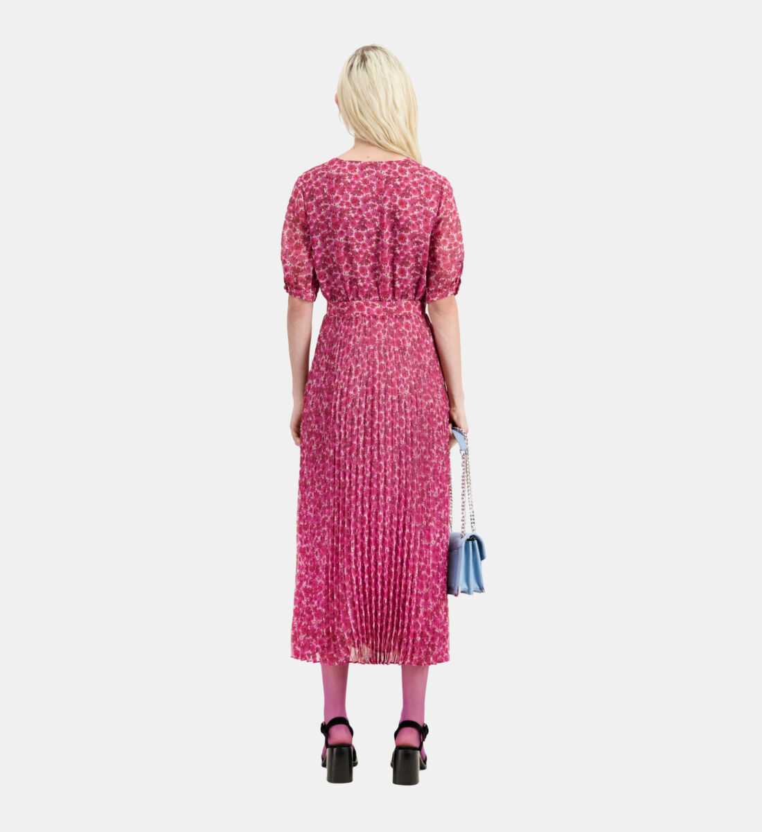 The kooples red store pleated shirt dress