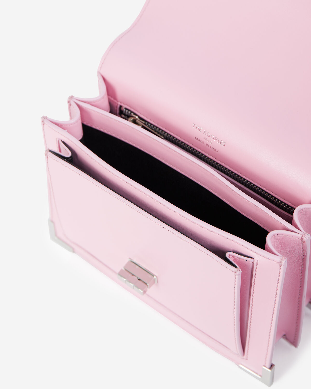 The Kooples FEMME PINK sac small emily cuir lisse rose pastel