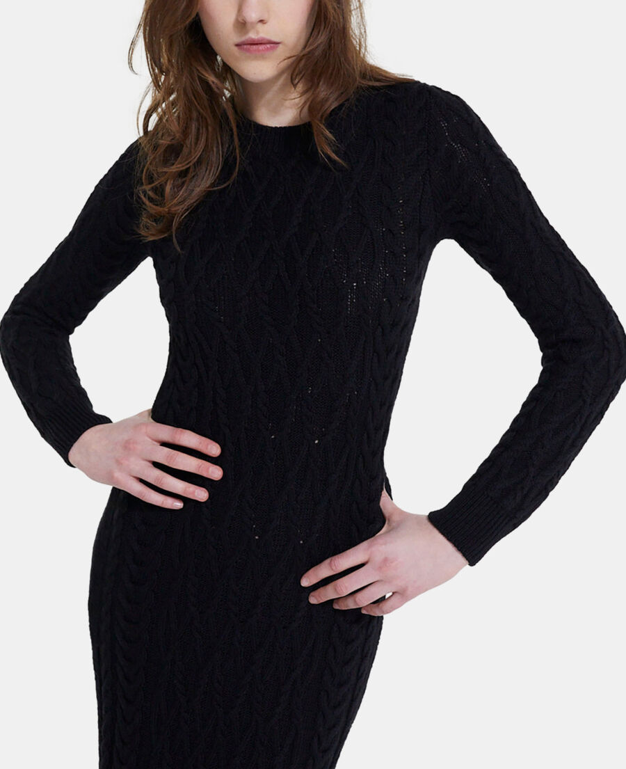 robe longue en laine noire