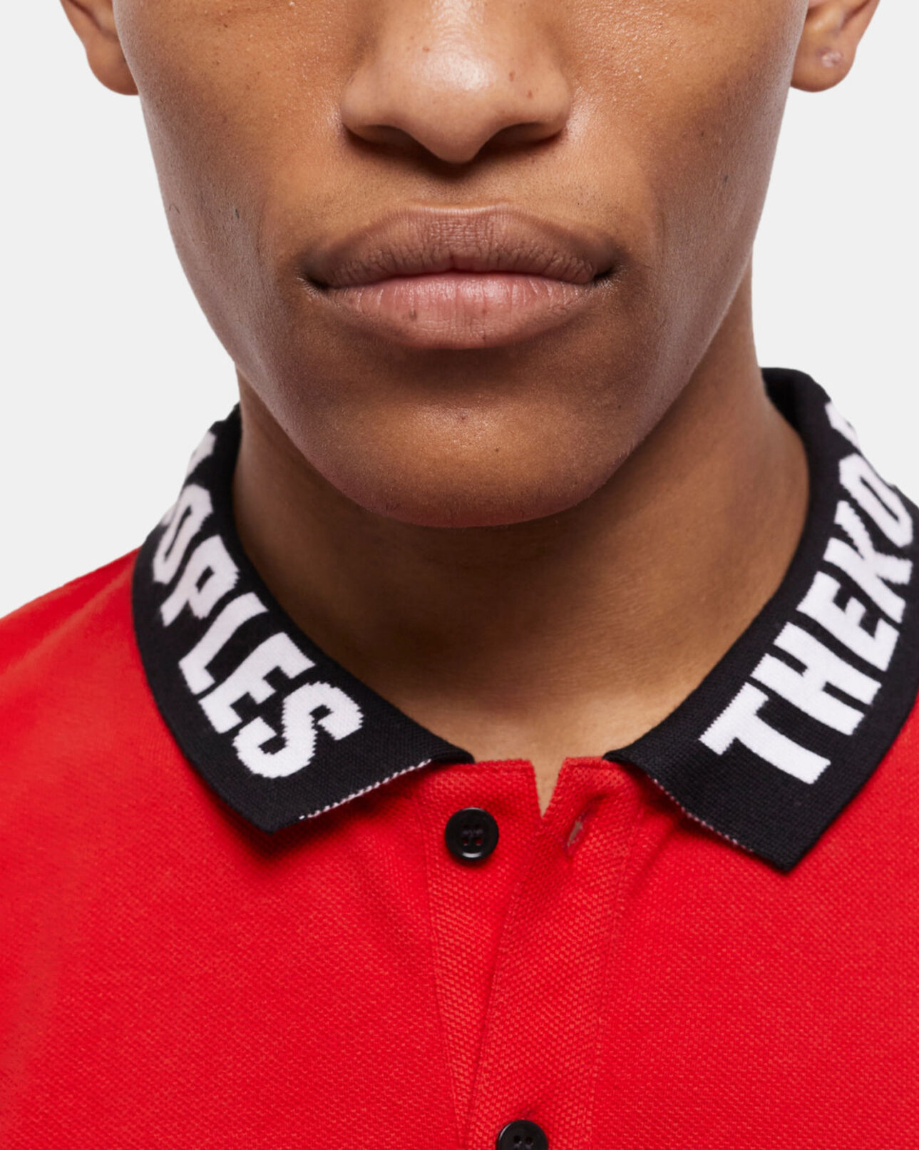 The Kooples HERREN RED rotes poloshirt mit logo am kragen