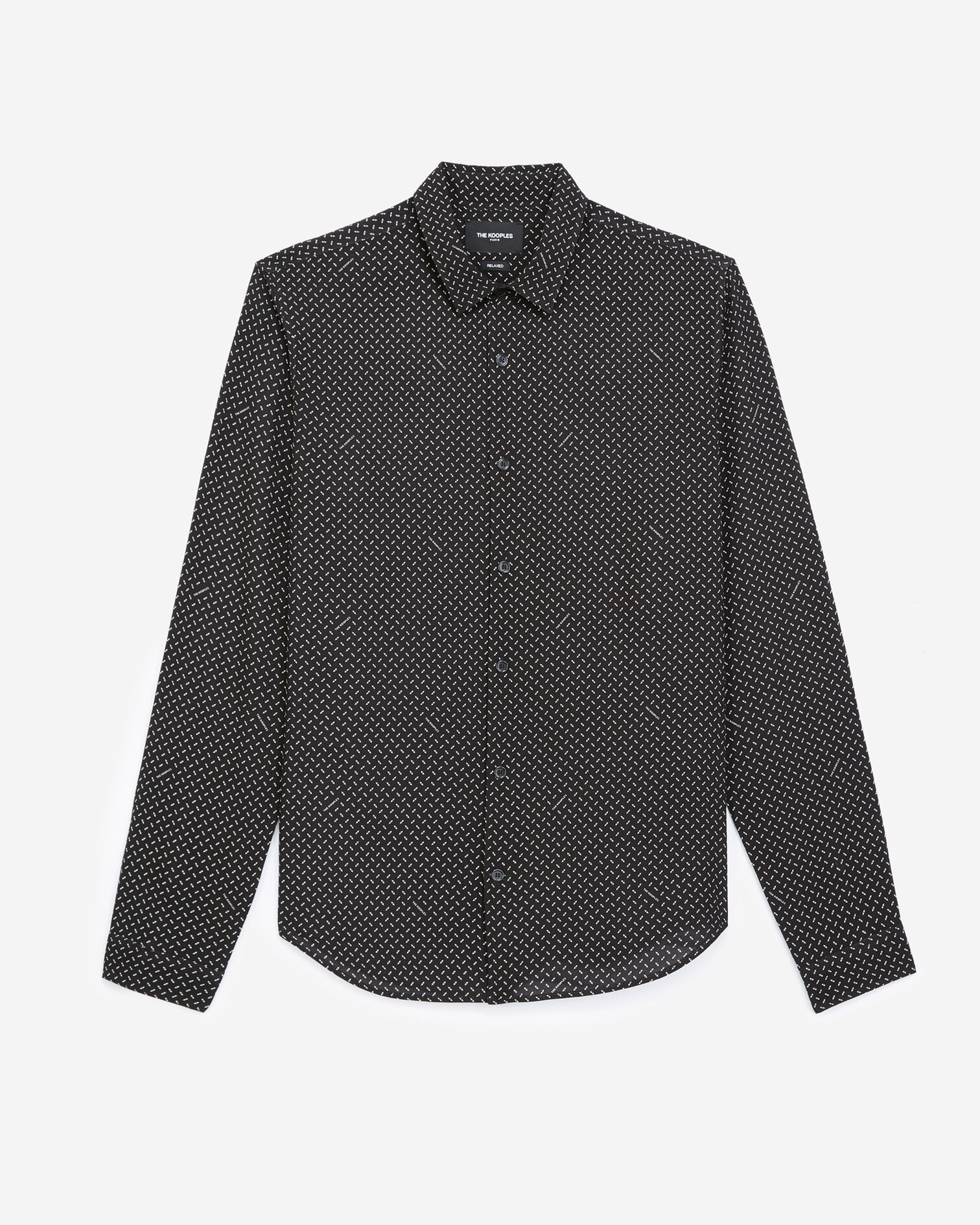 Chemise noire à motifs blancs, BLACK WHITE, hi-res image number null