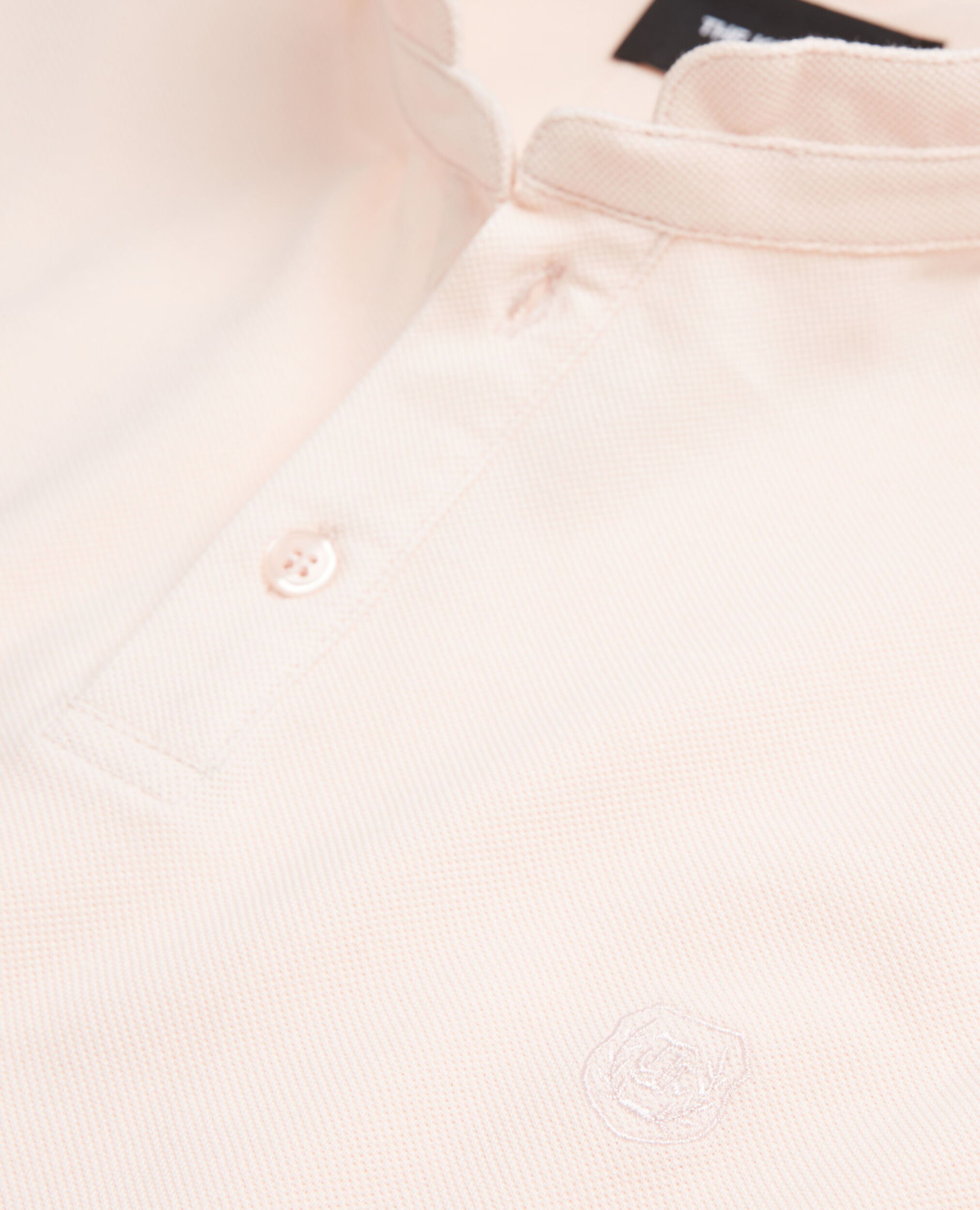 Pink polo with officer collar and embroidery, PINK, hi-res image number null