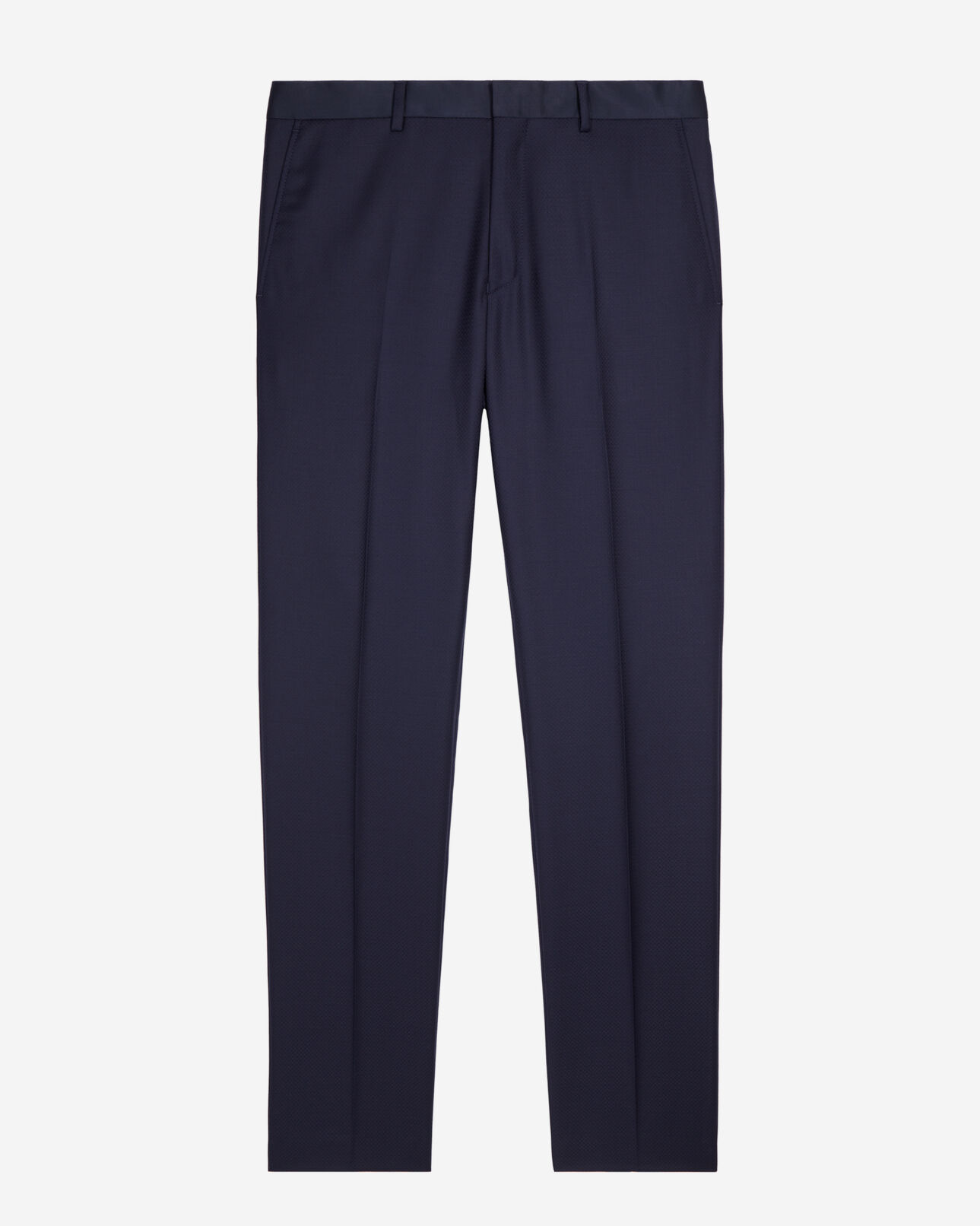 The Kooples MEN NAVY blue navy wool tuxedo fitted trousers