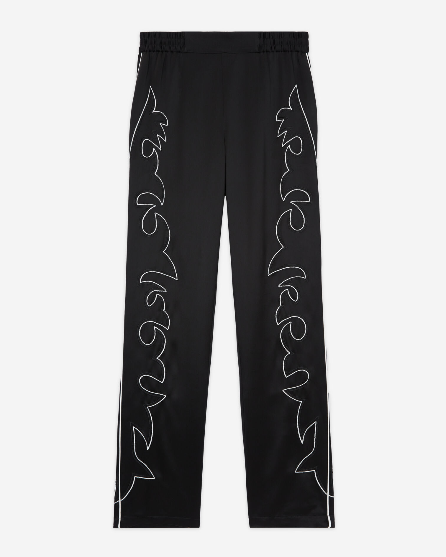 Pantalon noir avec broderie Western, BLACK, hi-res image number null