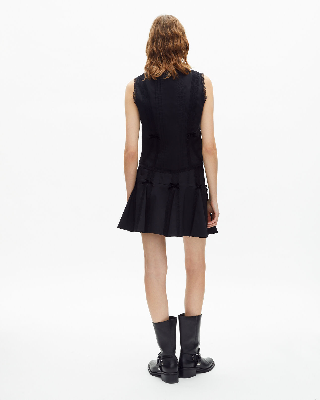 The Kooples DAMEN BLACK top mit spitzendetails schwarz