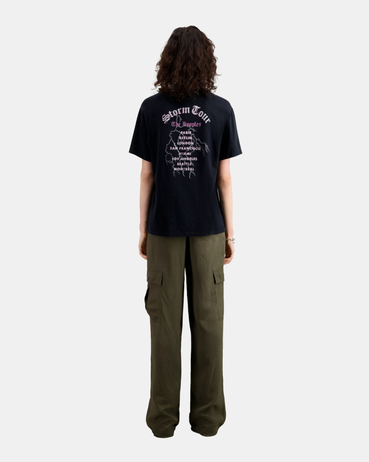 The Kooples FEMME BLACK t-shirt femme noir avec sérigraphie feel the storm