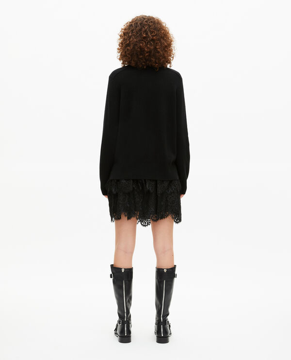 The Kooples WOMEN BLACK black cashmere round-neck sweater