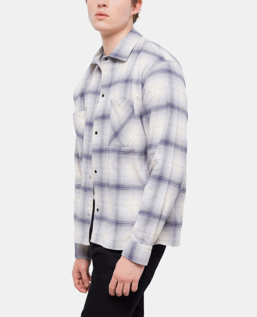 The Kooples HOMME NAVY-BEIGE chemise col classique à carreaux