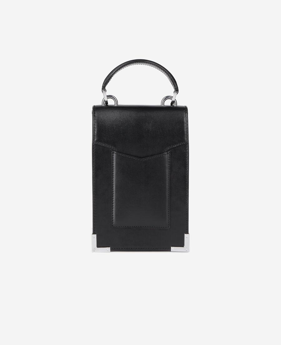 The Kooples WOMEN BLACK emily reporter bag in black leather