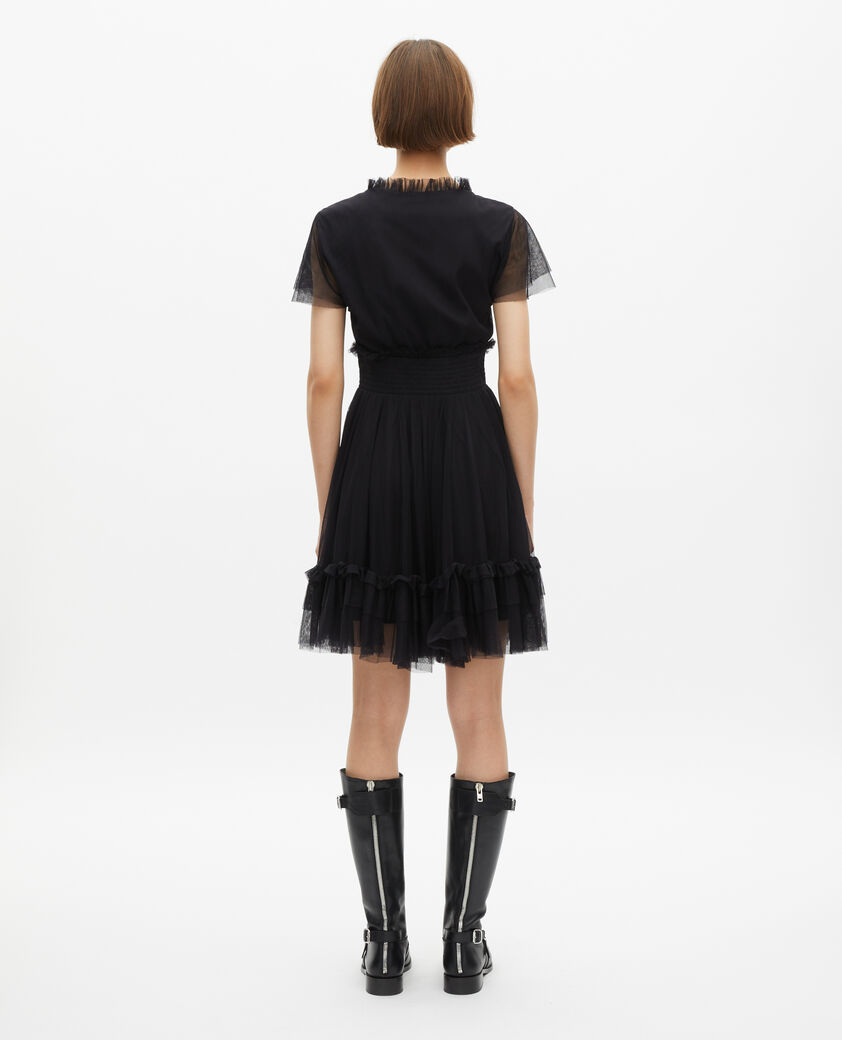 The Kooples FEMME BLACK robe courte en tulle noire