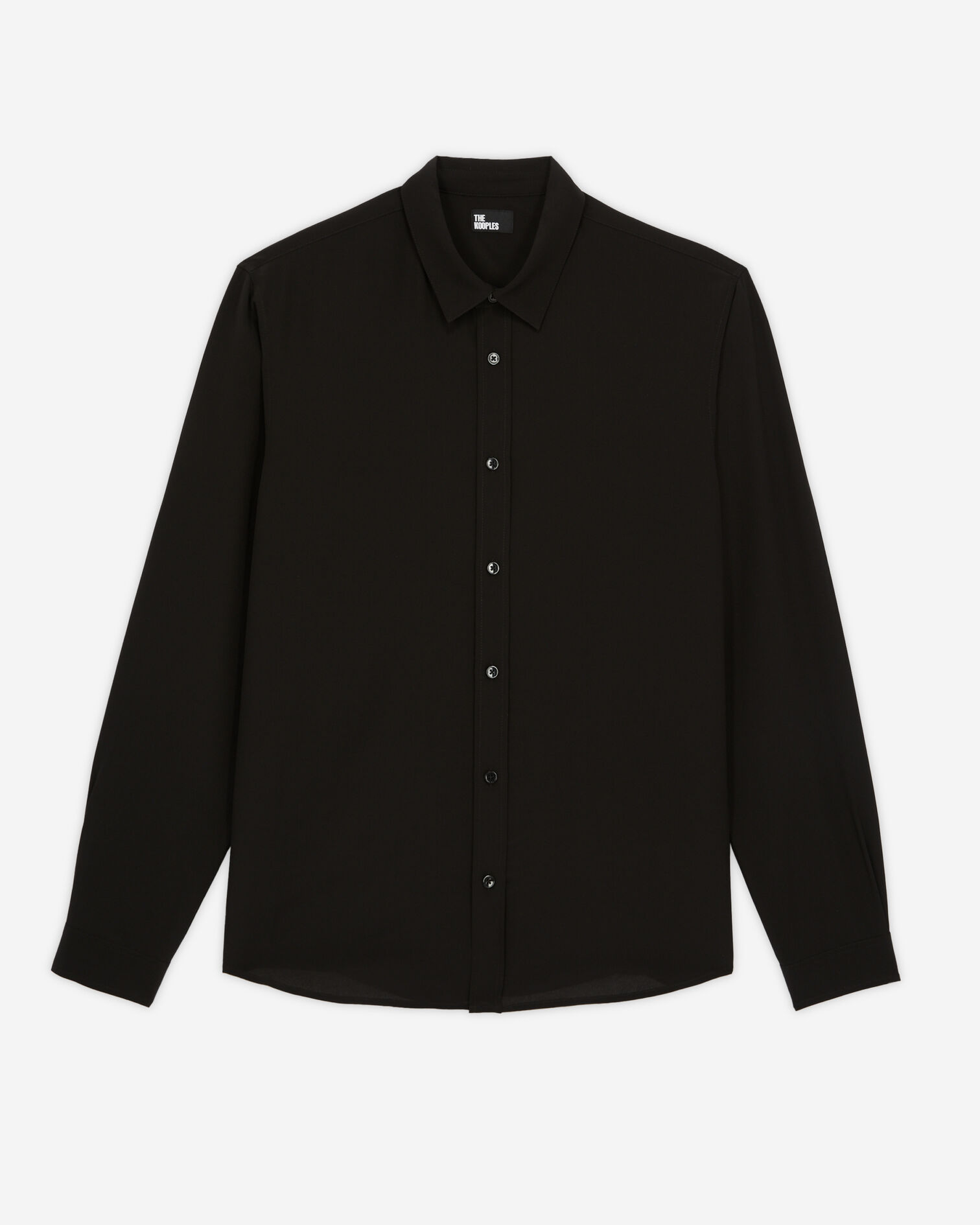 Black silk shirt, BLACK, hi-res image number null