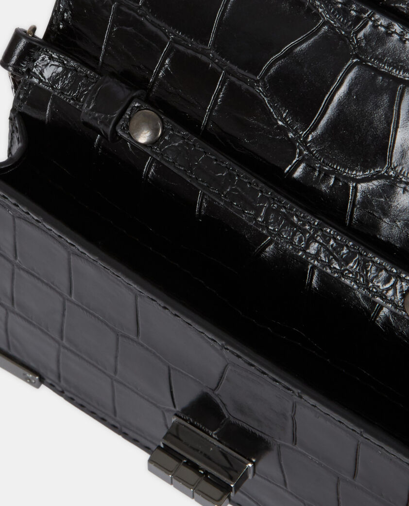 The Kooples FEMME BLACK pochette emily small en cuir effet croco