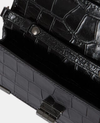 The Kooples FEMME BLACK pochette emily small en cuir effet croco