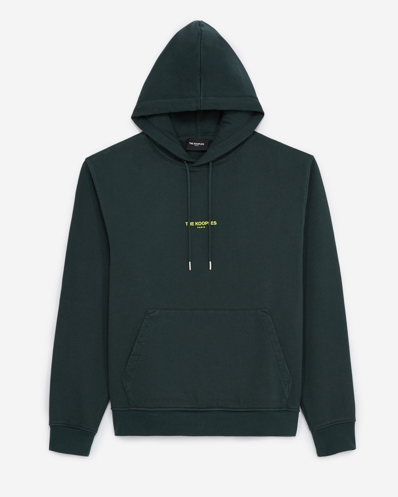 Sweat capuche en coton vert à logo, DARK GREEN, hi-res image number null