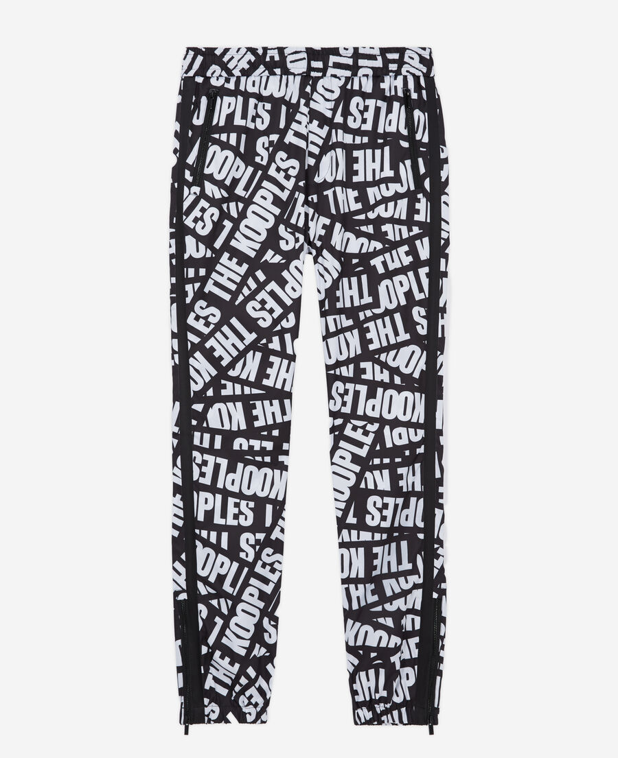 The Kooples HERREN BLACK / WHITE jogginghose mit logo-tape