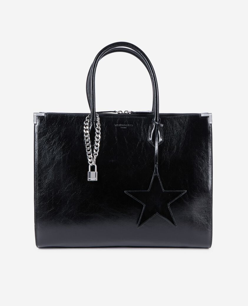The Kooples FEMME BLACK sac cabas ming xl en cuir noir