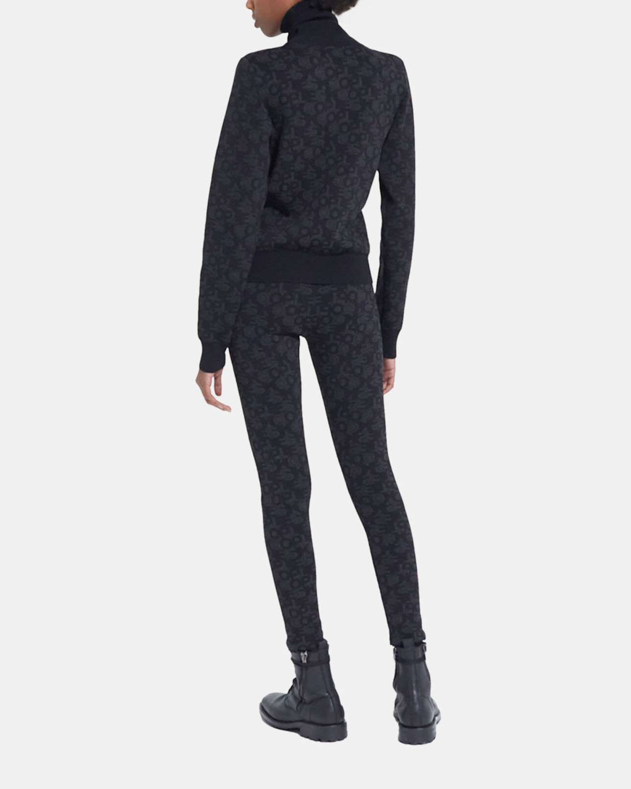 The Kooples WOMEN BLACK DARK GREY black sweater with the kooples logo