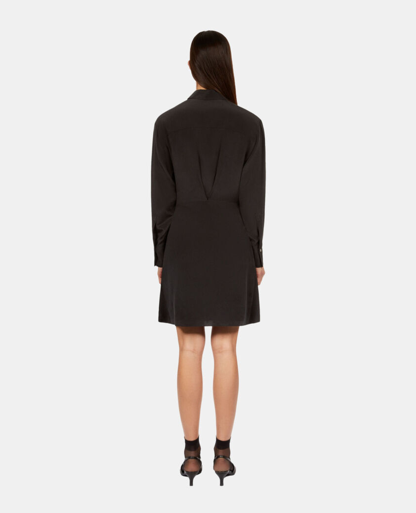 The Kooples WOMEN BLACK short black shirt dress with bow