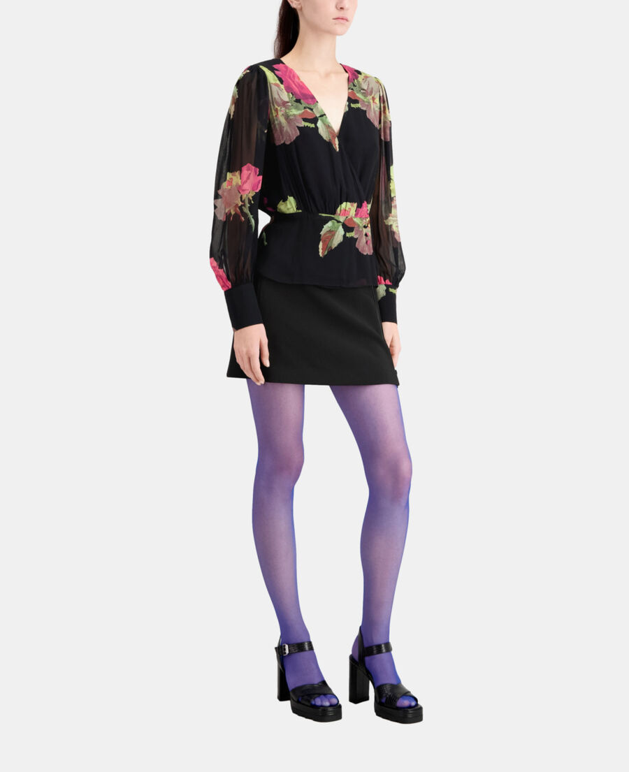 The Kooples MUJER PINK BLACK top cruzado estampado