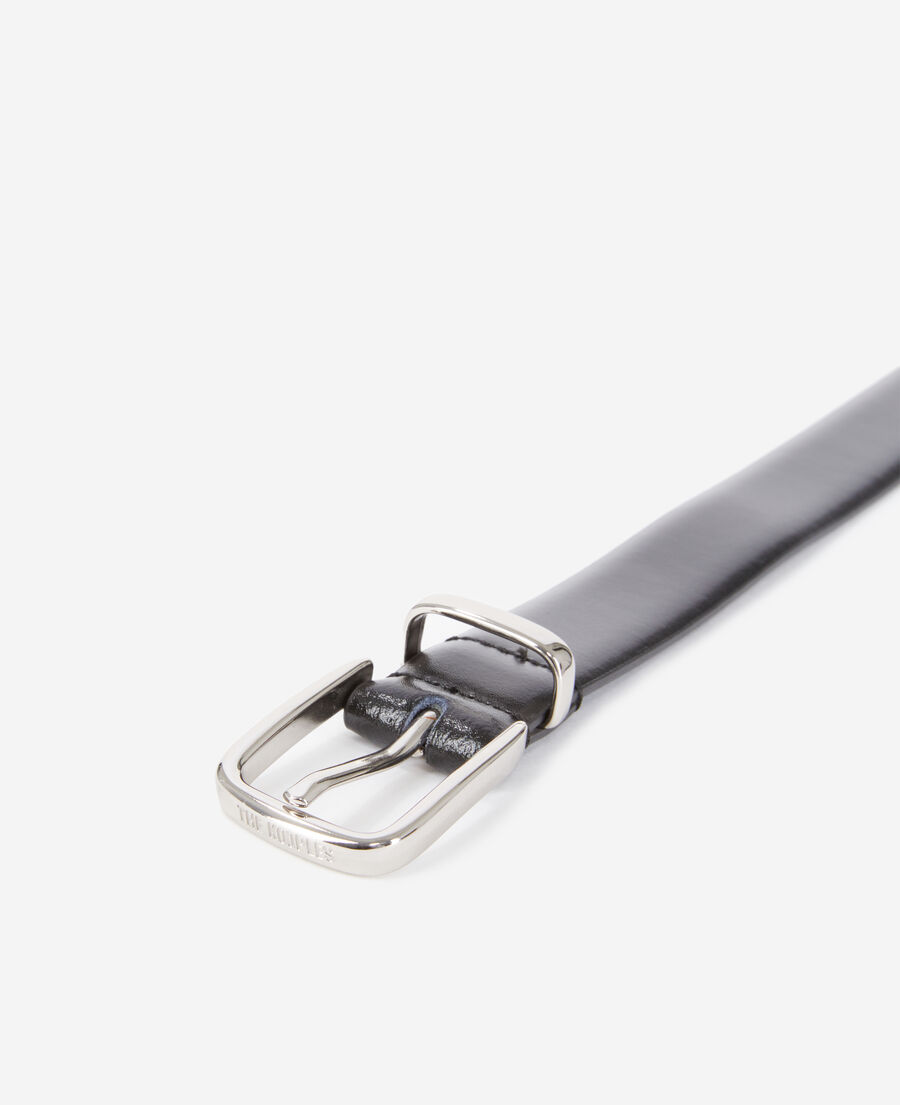 ceinture en cuir glacé noir