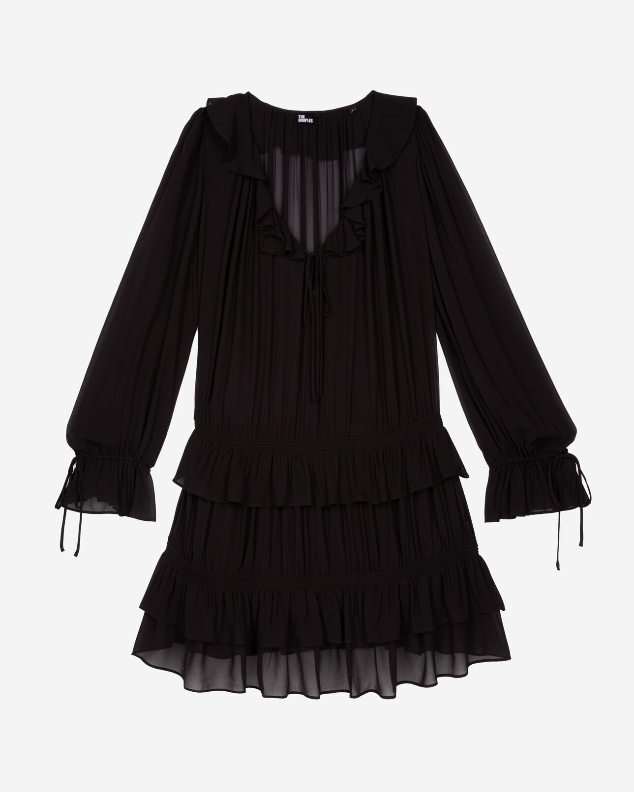 The Kooples WOMEN BLACK STONE short black dress
