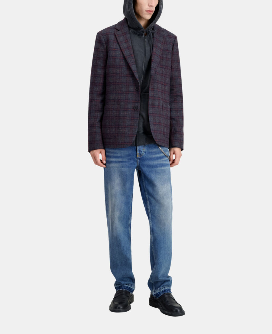 veste à carreaux en laine
