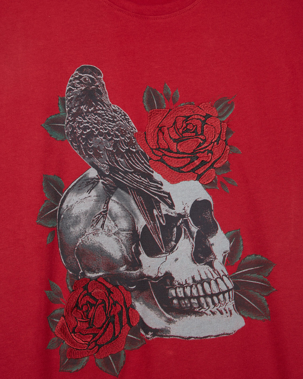 The Kooples HOMBRE RED camiseta de algodón roja skull - roses