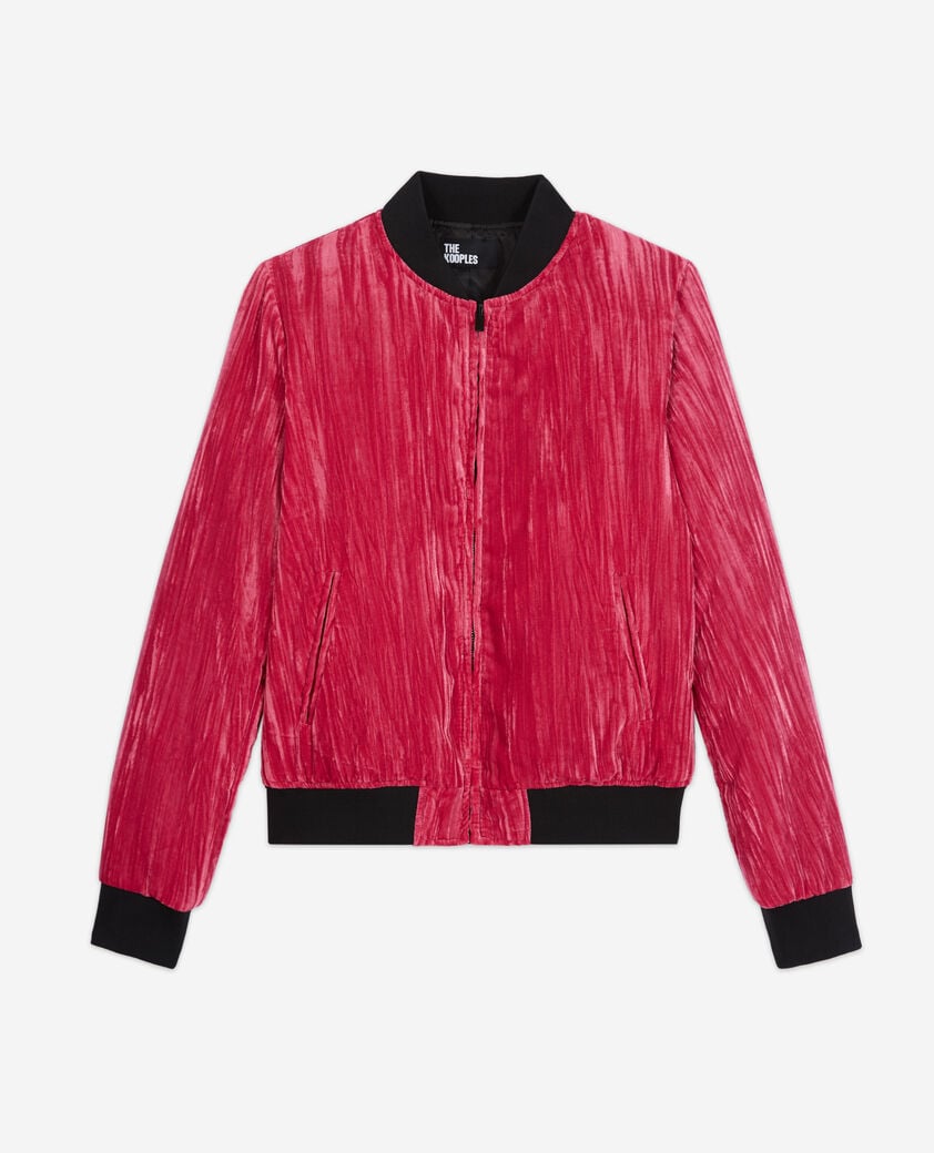 The Kooples DAMEN PINK rosa jacke aus velours