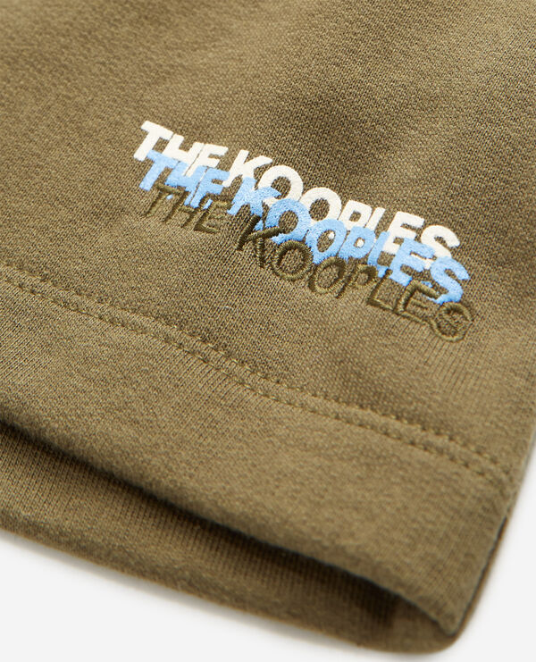 short bleu et kaki molleton logo the kooples