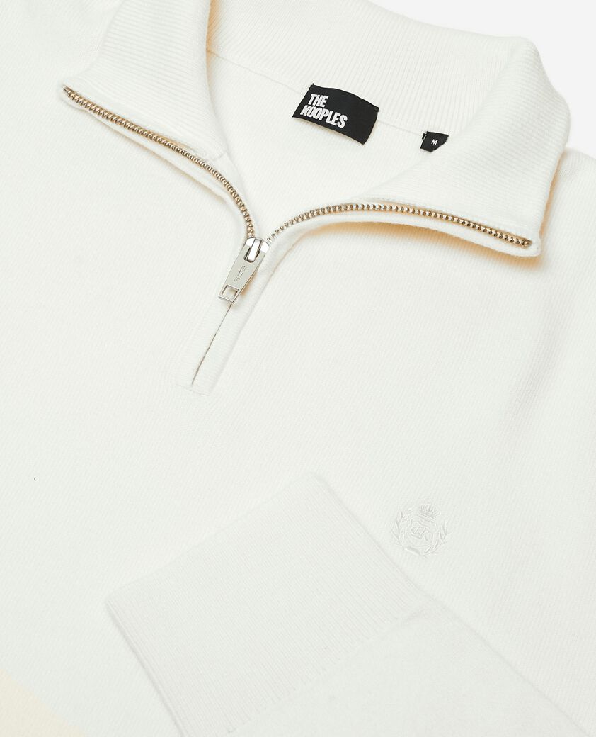 The Kooples HERREN ECRU pullover mit trucker-kragen aus doppelseitiger wolle in ecru