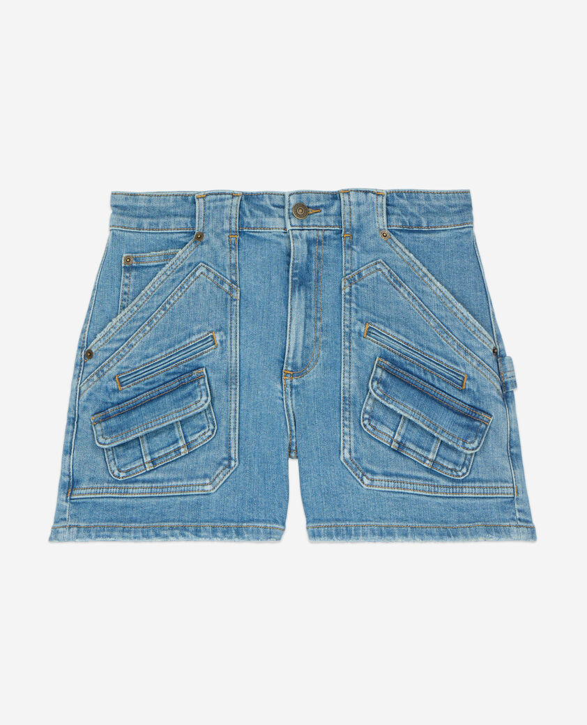 The Kooples FEMME BLUE short en denim bleu clair