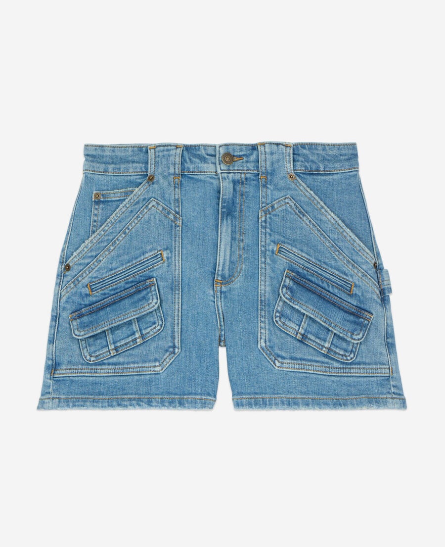 The Kooples WOMEN BLUE light blue denim shorts