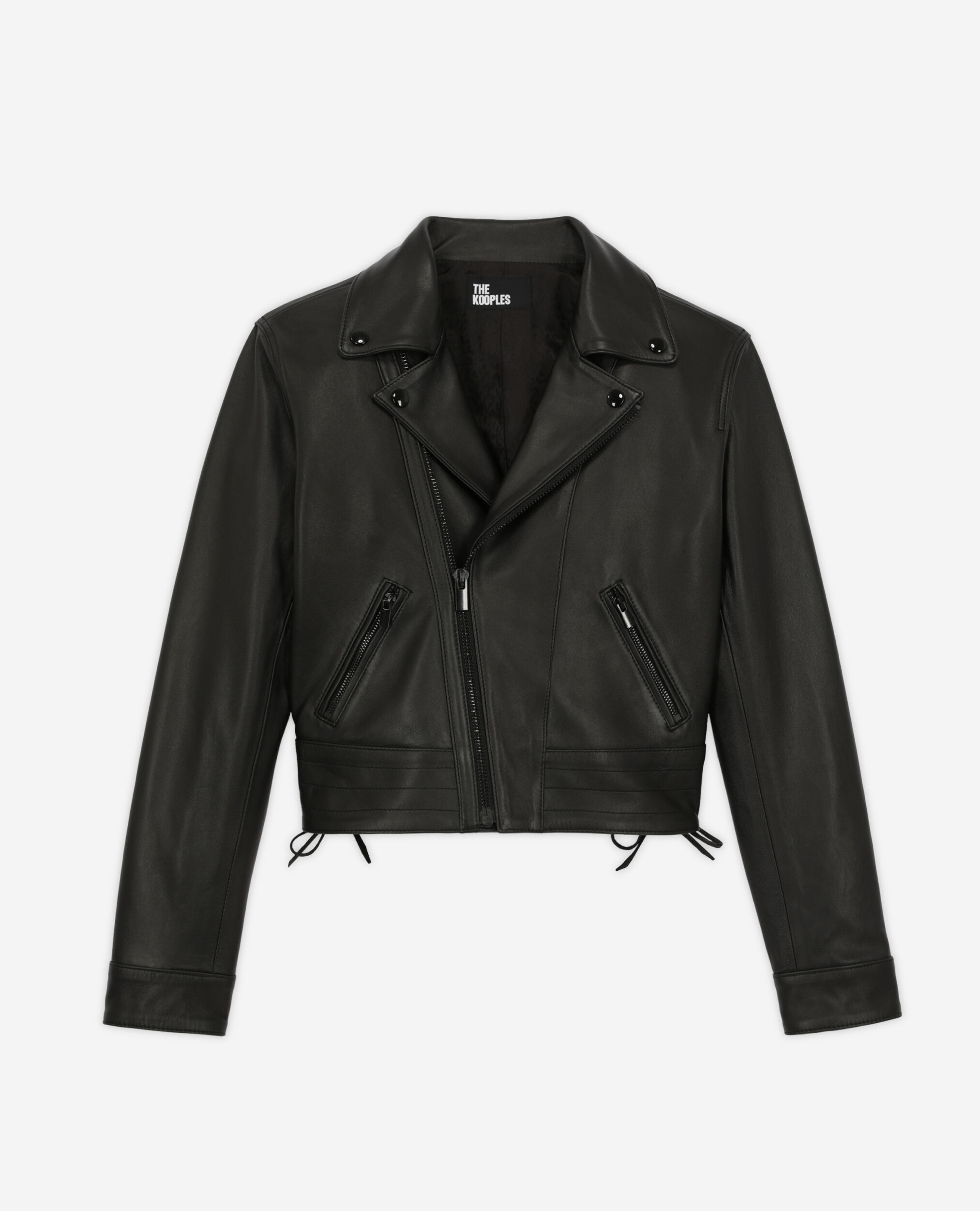 Black leather studded jacket The Kooples