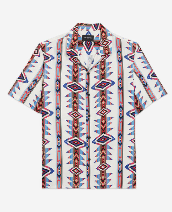 Printed hawaiian collar shirt