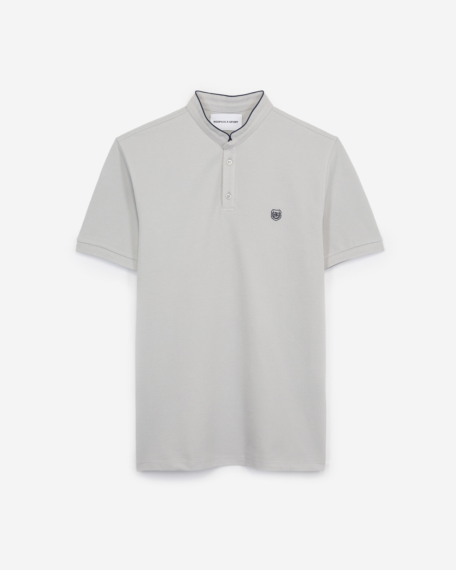Gray polo with dark blue detail, HIGH RISE GRY / NIGHT BLU, hi-res image number null