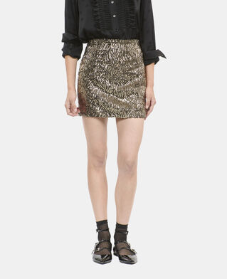 The Kooples WOMEN GOLD short golden sequined skirt